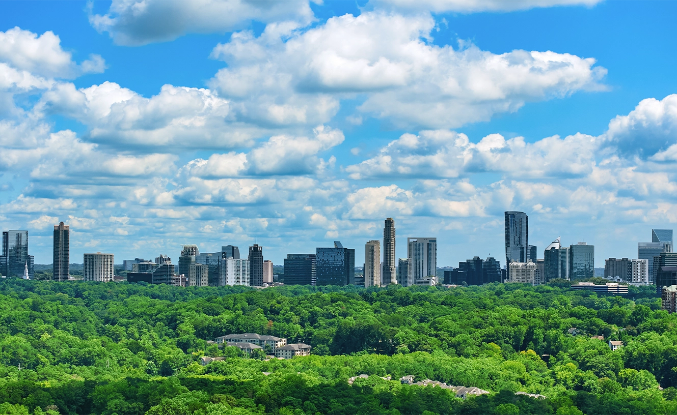 Atlanta city skyline view from Buckhead