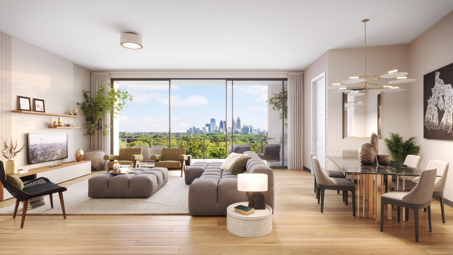 Great room interior at Elyse Buckhead