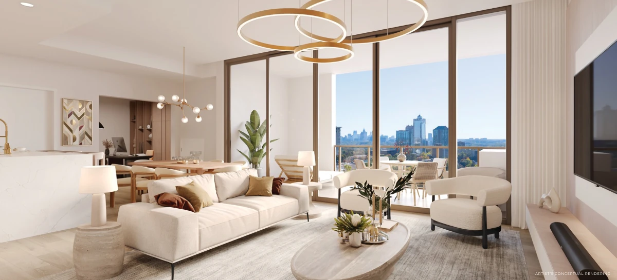 Great room interior at Elyse Buckhead