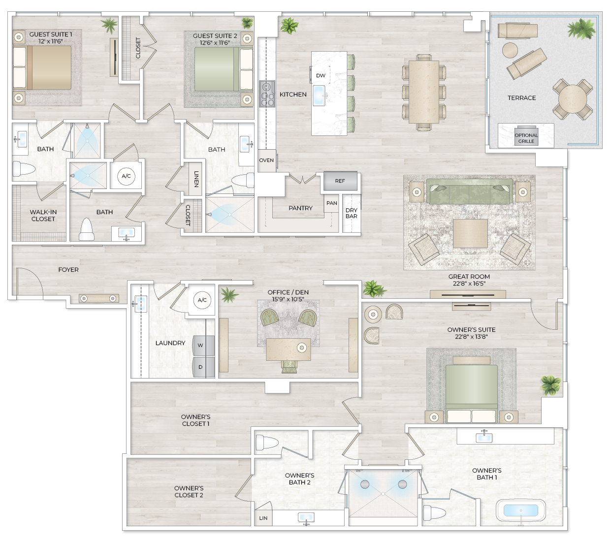 Solana Bay Residences Miami - Penthouse 1 - Floorplan Image
