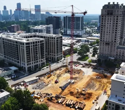 Elyse Buckhead Tower Crane Rises Above the West Paces Ferry Skyline